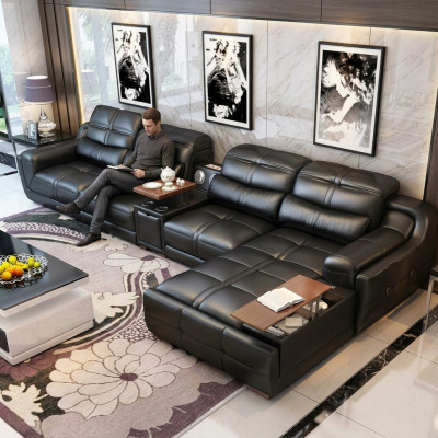 Sofá sofá esquinero en forma de L tapizado moderno asiento de relax lujo muebles paisaje de vida