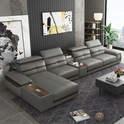 Sofá de esquina de salón, sofá en forma de L de estilo moderno, asiento de relax de lujo, muebles tapizados.