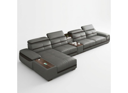 Sofá de esquina de salón, sofá en forma de L de estilo moderno, asiento de relax de lujo, muebles tapizados.