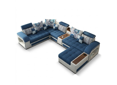 Sofá esquinero en forma de U, tapizado moderno, asientos de relajación, muebles de lujo, sofá de salón.