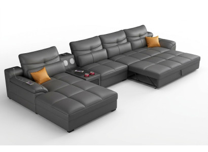 Sofá Sofá Esquinero Forma de U Tapizado Moderno Relajante Asiento Lujo Muebles Conjunto de Sala