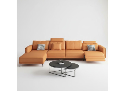 Sofá Sofá moderno Relax Asiento Lujo Muebles Paisaje Sala de estar Sofá esquinero en forma de L Acolchado