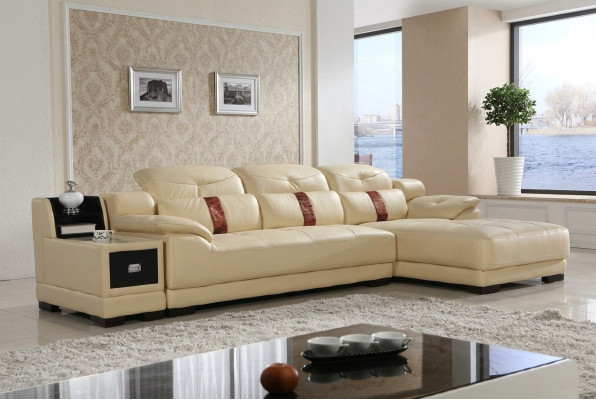 Conjunto de esquinero de lujo Sofá en forma de L Sofá tapizado Moderno Relájese Asiento Muebles Sofá de salón