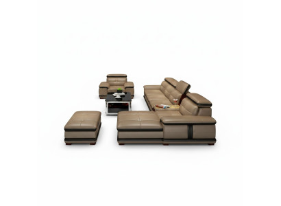 Relaja muebles de asiento paisaje de vida de lujo juego de esquina sofá en forma de L moderno acolchado