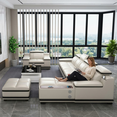Muebles conjunto de salón de lujo, sofá esquinero, sofá tapizado, sofás, sofá, relax, en forma de L.
