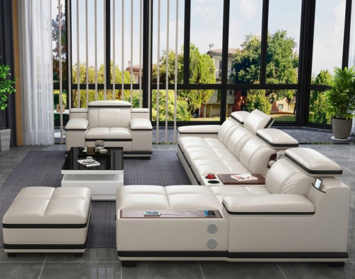 Muebles conjunto de salón de lujo, sofá esquinero, sofá tapizado, sofás, sofá, relax, en forma de L.