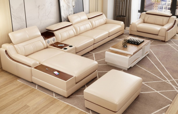 Sofá Muebles Sofá de esquina de lujo en forma de L Moderno Sofá