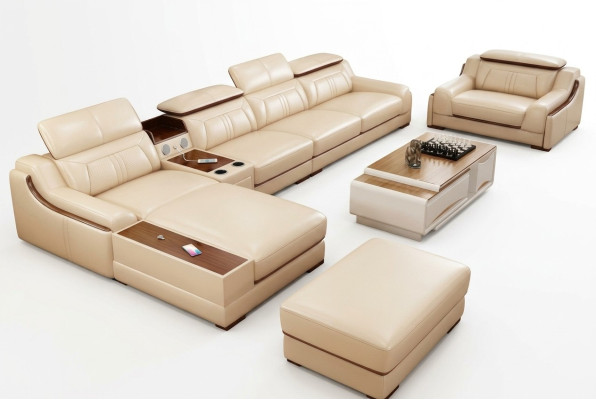 Sofá Muebles Sofá de esquina de lujo en forma de L Moderno Sofá