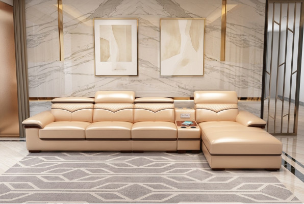 Sofá esquinero en forma de L acolchado moderno asiento de relax muebles sofá rinconera de lujo para la sala.