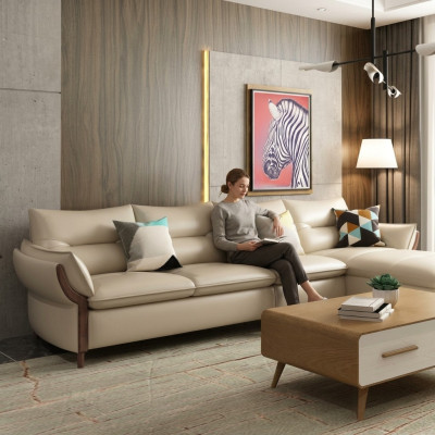 Muebles sofá de lujo en forma de L con esquina de descanso sofá de esquina sofá de esquina moderno de tela relajante.