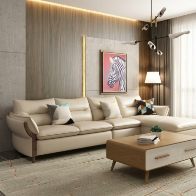 Muebles sofá de lujo en forma de L con esquina de descanso sofá de esquina sofá de esquina moderno de tela relajante.