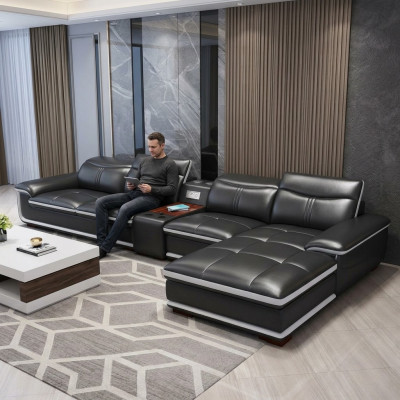 Sofá de esquina Asiento Muebles Sofá en forma de L de lujo Moderno Acolchado Relajante
