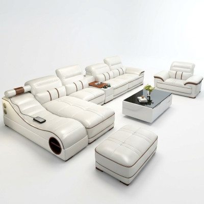 Conjunto de salón Sofá de lujo Sofá Esquina en forma de L Moderno Acolchado Relajante Asiento Mueble