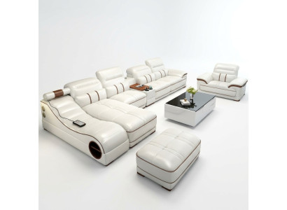 Conjunto de salón Sofá de lujo Sofá Esquina en forma de L Moderno Acolchado Relajante Asiento Mueble