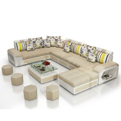 Sofá Muebles Conjunto de salón Sofás de lujo Sofá de esquina en forma de U Tapizado Moderno Sofás de relax