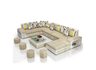Sofá Muebles Conjunto de salón Sofás de lujo Sofá de esquina en forma de U Tapizado Moderno Sofás de relax