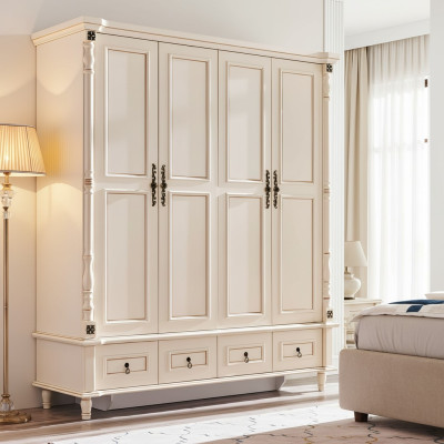 Armario de estilo barroco de madera para muebles clásicos de dormitorio.