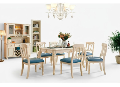 Comedor mesa de comedor 6 sillas conjunto de comedor de madera grupo de cocina aparador muebles nuevo 7 piezas.
