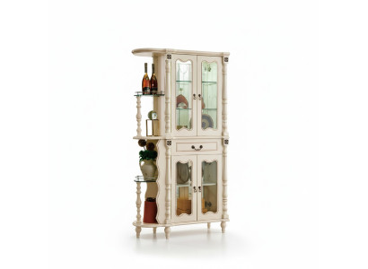 Vitrina armario de vidrio clásico para sala de estar, de madera, bar de vidrio.
