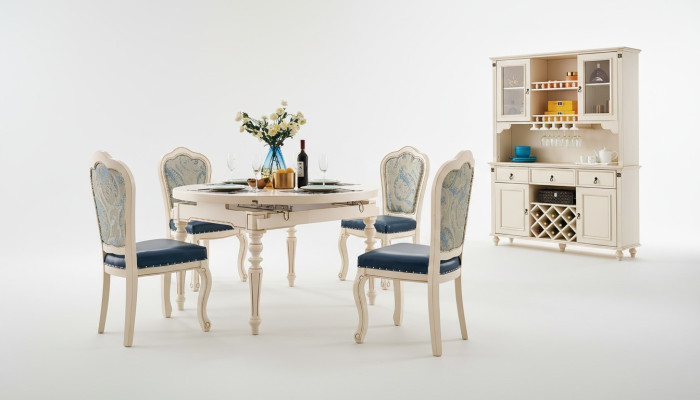 Juego clásico de comedor Mesa con 4 sillas Conjunto Grupo de sillas de mesa 5 piezas