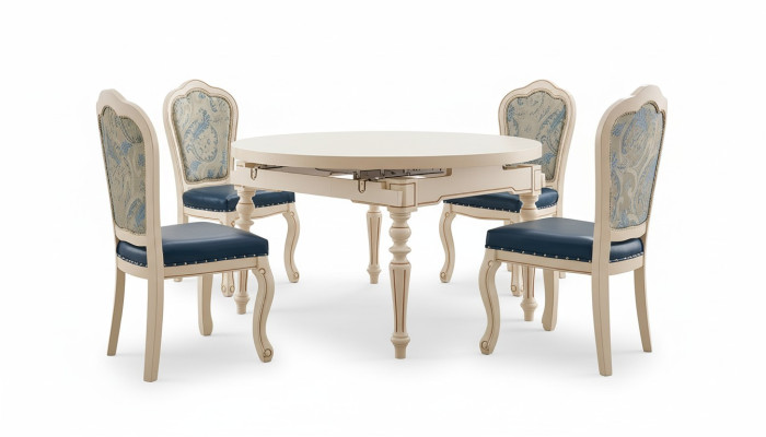 Mesa redonda de estilo barroco Mesa clásica de comedor Muebles Mesas de madera Muebles nuevos
