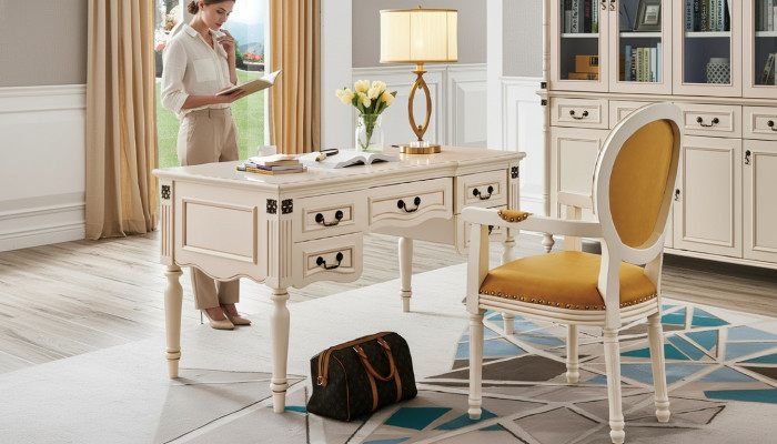Mesa de escritorio Silla de oficina Muebles de oficina clásicos conjunto de 2 piezas nuevo