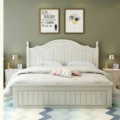 Juego de cama para dormitorio con 2 mesitas de noche, cama doble, juego completo de muebles de madera de 3 piezas.