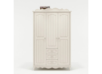 Estilo rústico muebles Armario clásico de madera blanco para dormitorio