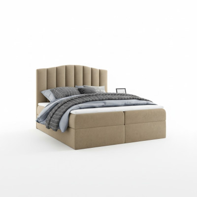 Diseño de dormitorio cama doble de lujo para hotel con caja de almacenaje colchón de muelles de 180x200 nuevo.