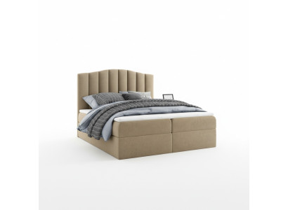 Diseño de dormitorio cama doble de lujo para hotel con caja de almacenaje colchón de muelles de 180x200 nuevo.