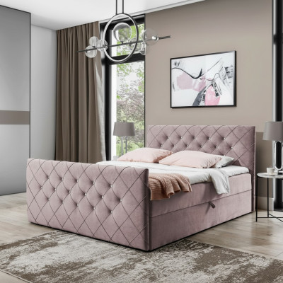 Chesterfield cama de resortes diseño de dormitorio cama doble de hotel con cajón de almacenamiento nuevo