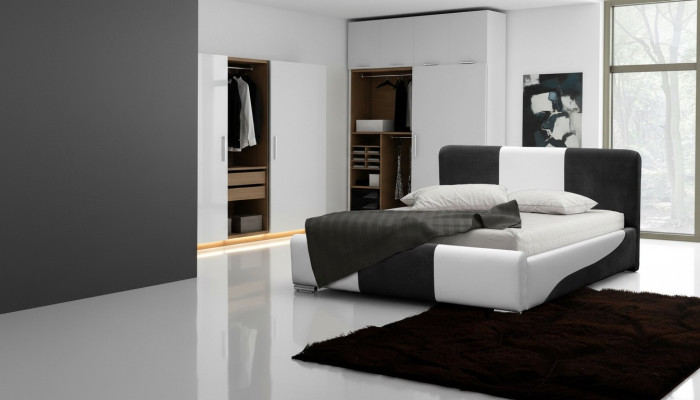 Cama Marco de cama Dormitorio Diseño Doble Hotel Moderno Tela 160x200 Camas Nuevas