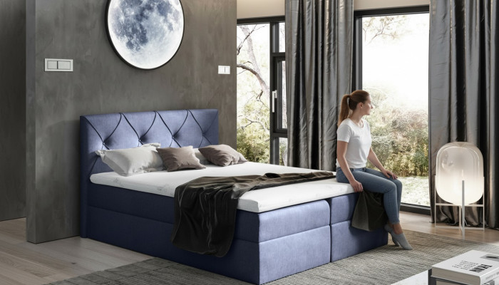 Moderna cama dormitorio camas 200x200 cama tapizada en tela de diseño doble