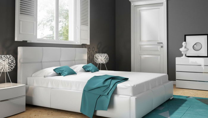 Diseño de marco de cama doble moderno de hotel blanco para dormitorio cama nueva