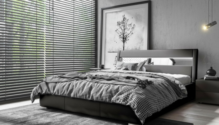 Marco de cama de madera Diseño de cama doble Hotel moderno Cama Dormitorio Muebles