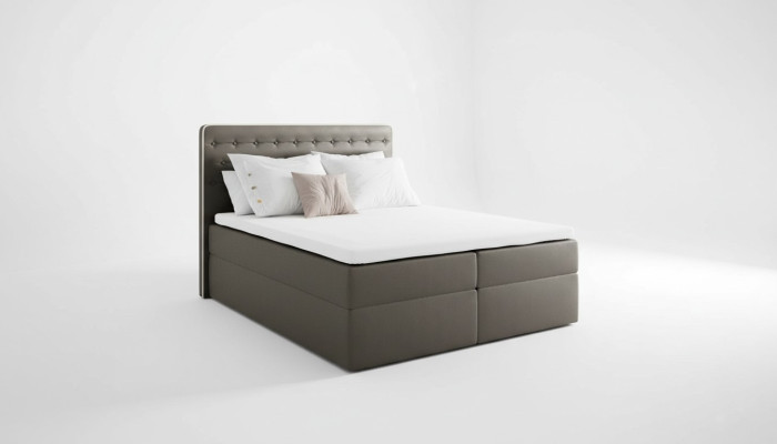 Cama con cajón de almacenamiento, cama boxspring contemporánea doble de hotel de 160 cm para dormitorio.