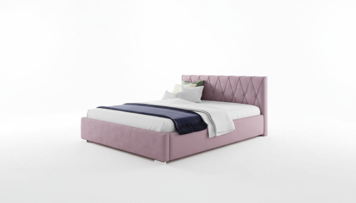 Cama Marco de cama Cama tapizada Camas Doble Hotel 180x200 Dormitorio Rosa Muebles