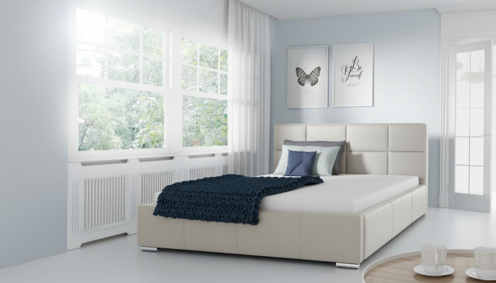 Cama doble. Camas tapizadas Cama de cuero Diseño de muebles de lujo Marco de cama de 200x200