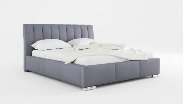 Cama cama doble muebles marco de cama tela 160x200 textil cama tapizada gris camas
