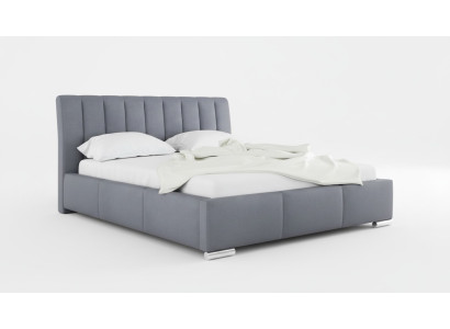 Cama cama doble muebles marco de cama tela 160x200 textil cama tapizada gris camas