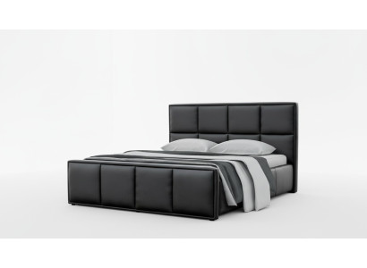 Cama doble Marco de cama Cama Muebles de cama Cama tapizada Camas Poliéster Moderno Negro