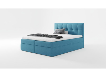 Cama Cama de matrimonio Cama boxspring Cama doble Moderno Azul Dormitorio Camas 160x200