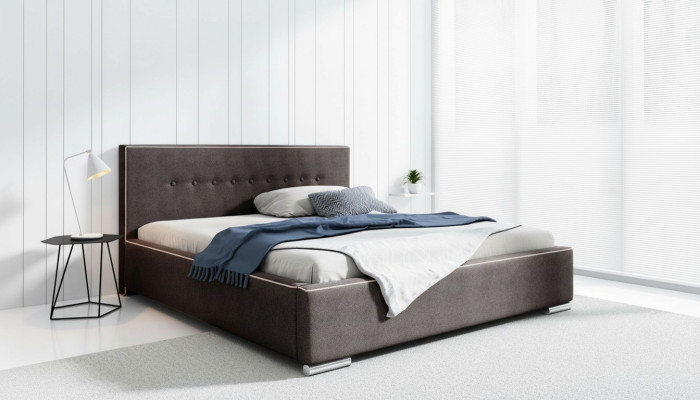 Marco de la cama Cama doble Cama de matrimonio Camas Cama tapizada Dormitorio Gris Nuevo