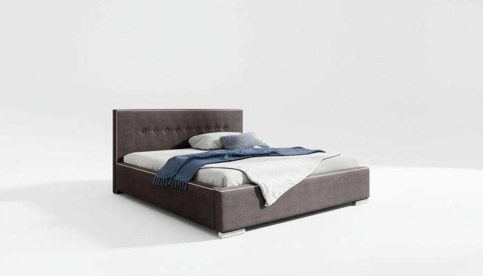 Marco de la cama Cama doble Cama de matrimonio Camas Cama tapizada Dormitorio Gris Nuevo