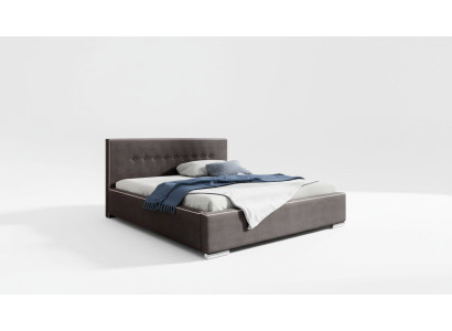 Marco de la cama Cama doble Cama de matrimonio Camas Cama tapizada Dormitorio Gris Nuevo