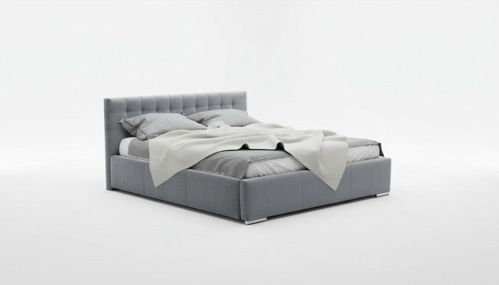 Marco de cama Cama doble Moderna Cama con cabecero Gris 160 cm habitación principal