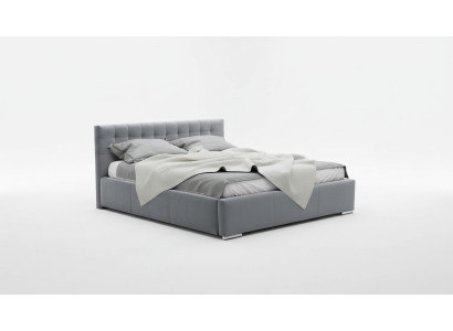 Marco de cama Cama doble Moderna Cama con cabecero Gris 160 cm habitación principal