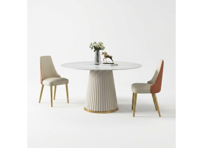 Mesa de lujo Mesa redonda Muebles de diseño redondos Mesa de acero inoxidable Comedor Mesas de comedor Nuevas