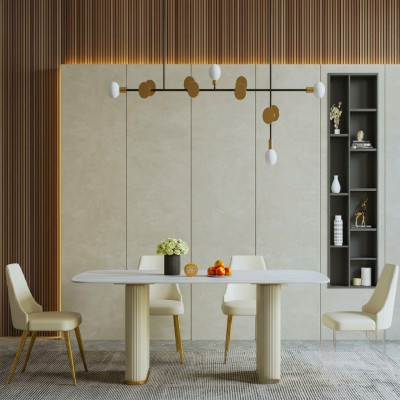 Mesa de metal de lujo Mesa de comedor de diseño Mega Muebles de comedor de metal Mesa de comedor