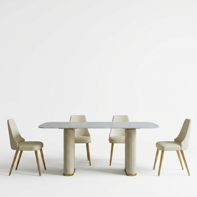 Mesa de metal de lujo Mesa de comedor de diseño Mega Muebles de comedor de metal Mesa de comedor
